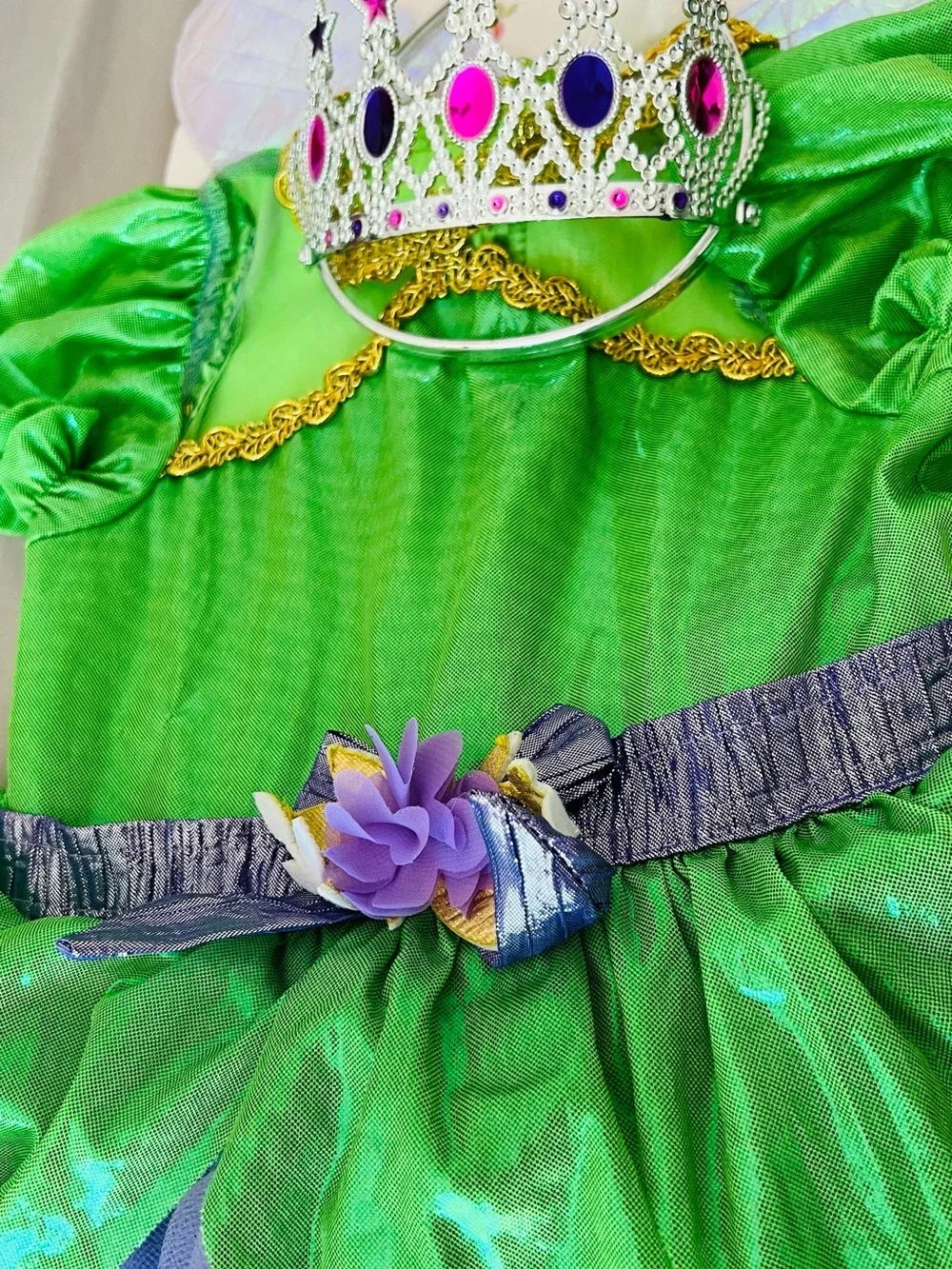 Green and Purple Floral Fairy girls Costume Dress size 2-4 years - Picture 9 of 10
